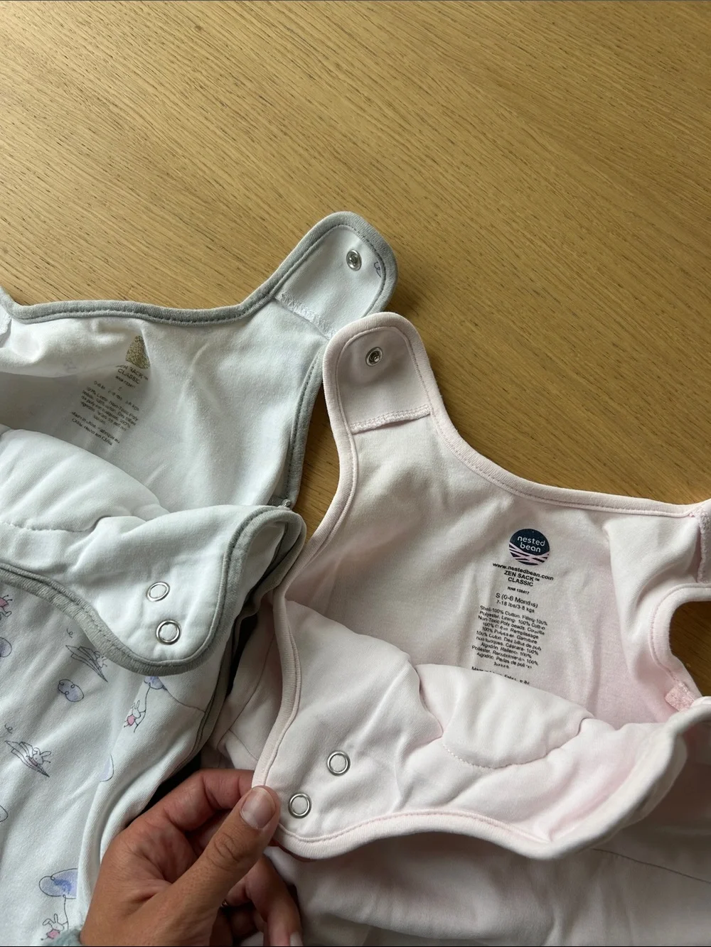 Nested bean Sleep Sack - Pink and Light Blue